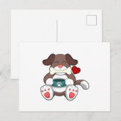 骨付きの犬 ポストカード (正面/裏面)