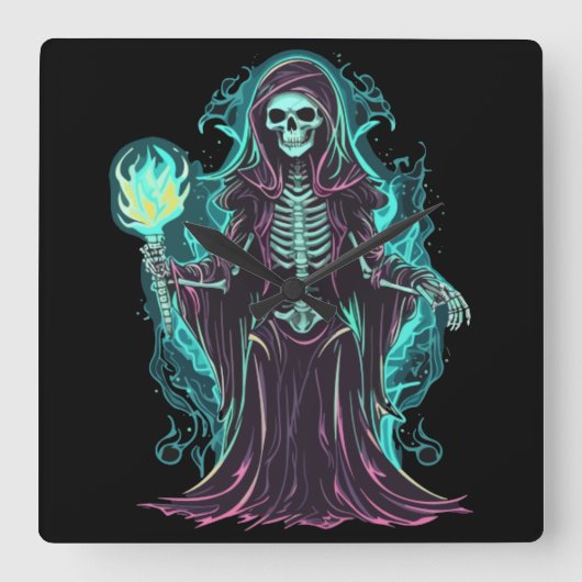 骨刈り機 スクエア壁時計 (正面)