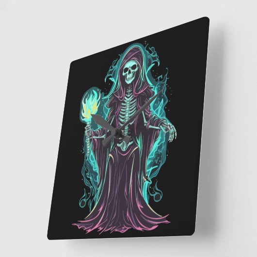 骨刈り機 スクエア壁時計 (傾斜)