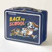 骨型バス新学期 メタルランチボックス (正面)