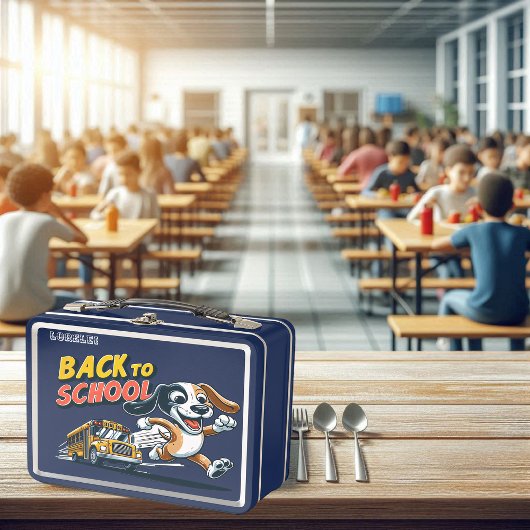 骨型バス新学期 メタルランチボックス