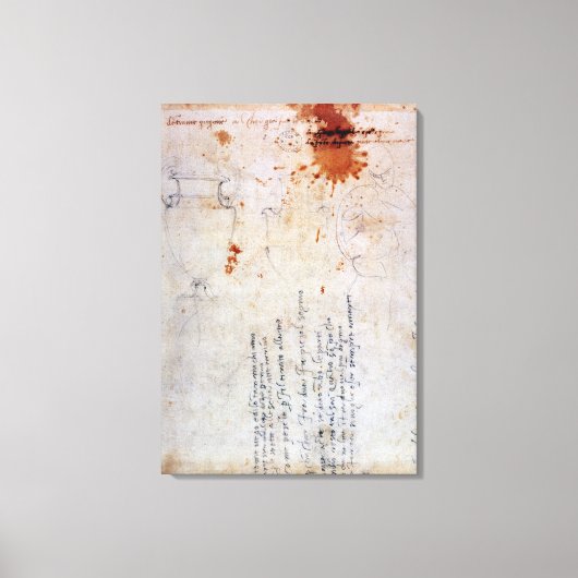 骨壷のスケッチ及び姿付きノート キャンバスプリント (正面)