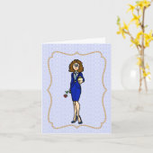 骨壷グリーティングカード付き女性モルティシャン カード (黄色い花)