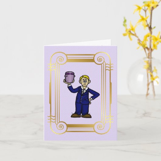 骨壷グリーティングカード付き男性葬儀長 カード (黄色い花)