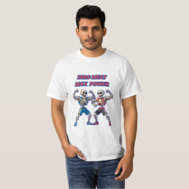 骨太 – 面白いスケルトンのマッスルデザイン Tシャツ