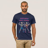 骨太 – 面白いスケルトンのマッスルデザイン Tシャツ (正面フル)
