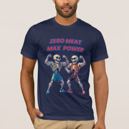 骨太 – 面白いスケルトンのマッスルデザイン Tシャツ