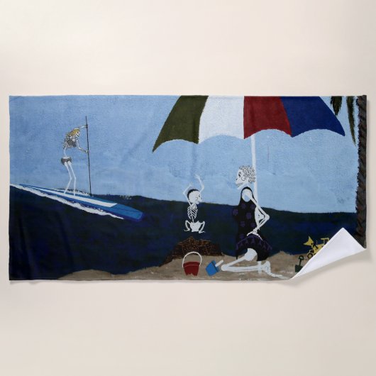 骨庭おばあちゃん ビーチタオル (正面)