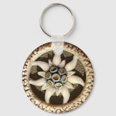 骨彫りエーデルワイス キーホルダー (正面)