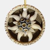 骨彫りエーデルワイス セラミックオーナメント (正面)
