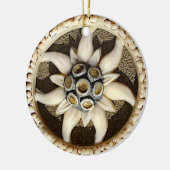 骨彫りエーデルワイス セラミックオーナメント (左)