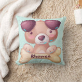 骨投げ丸薬を使ったかわいいパーソナライズされた子犬 クッション (ブランケット)