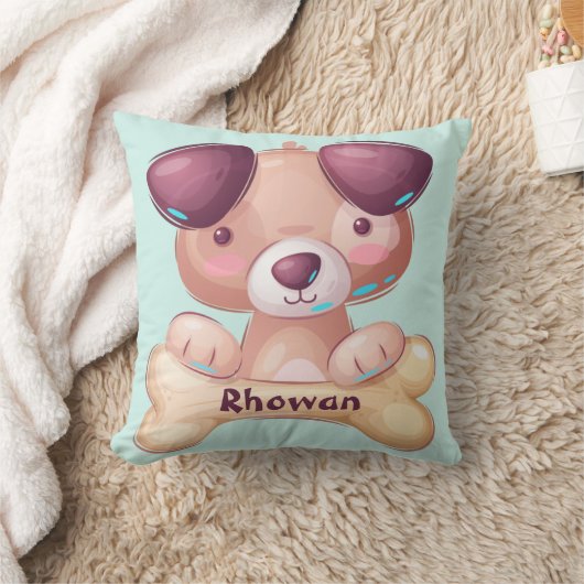 骨投げ丸薬を使ったかわいいパーソナライズされた子犬 クッション (ブランケット)