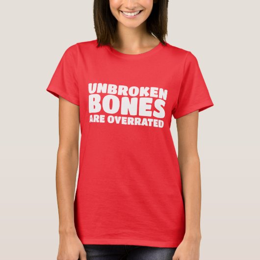 骨折おもしろい事故 Tシャツ (正面)
