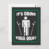 骨折お大事に 早く治ってね プレゼント ポストカード (正面/裏面)