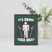 骨折した脛骨 大丈夫 早く治ってね ギフト ポストカード (スタンド正面)