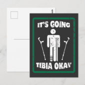 骨折した脛骨 大丈夫 早く治ってね ギフト ポストカード (正面/裏面)