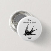 骨格の鳥の小さなボタン 缶バッジ (正面&裏面)