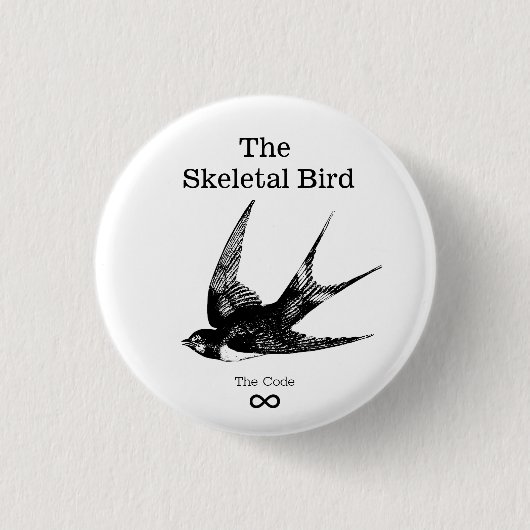 骨格の鳥の小さなボタン 缶バッジ (正面)