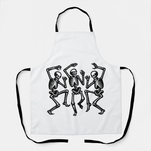 骨格は踊りで感じ良い雰囲気 エプロン (正面)