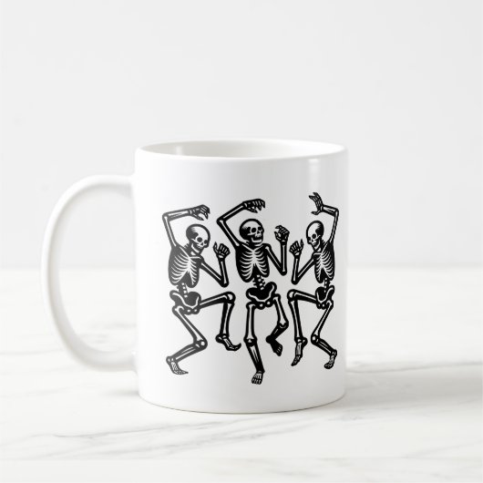 骨格は踊りで感じ良い雰囲気 コーヒーマグカップ (左)