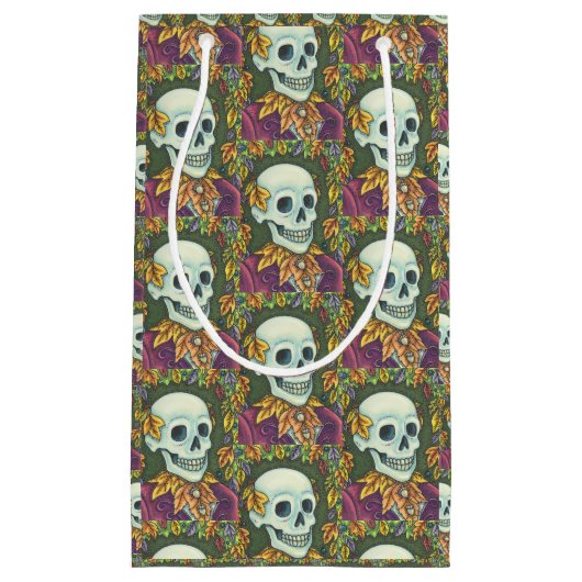 骨格ゴシック様式の紳士スカルハロウィーン抱き枕 スモールペーパーバッグ (正面)