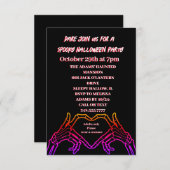 骨格ハートハローウィンパーティ招待状 招待状 (正面/裏面)