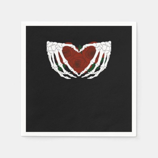 骨格ハート スタンダードカクテルナプキン (正面)