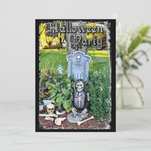 骨格パーソナライズされたハローウィンパーティ招待状 招待状 (スタンド正面)