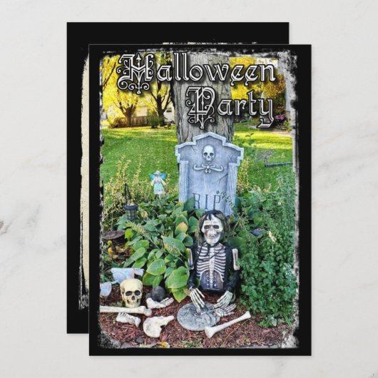 骨格パーソナライズされたハローウィンパーティ招待状 招待状 (正面/裏面)