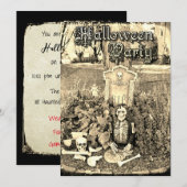 骨格パーソナライズされたハローウィンパーティ招待状 招待状 (正面/裏面)