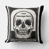 骨格パーソナライズされた誕生日ハローウィンパーティ クッション (正面)