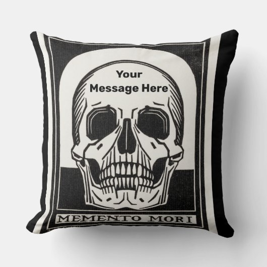 骨格パーソナライズされた誕生日ハローウィンパーティ クッション (正面)