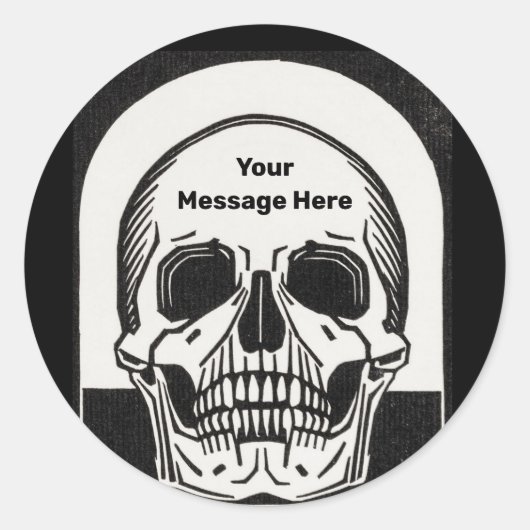 骨格パーソナライズされた誕生日ハローウィンパーティ ラウンドシール (正面)