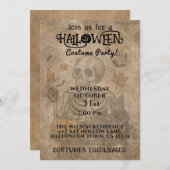 骨格不気味ハローウィンパーティ招待状 招待状 (正面/裏面)