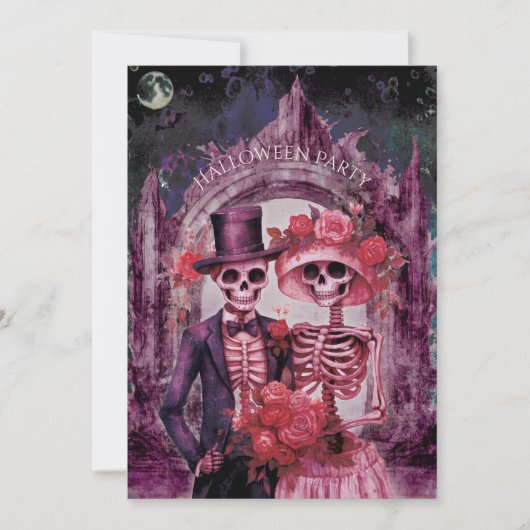 骨格不気味ハローウィンパーティ 招待状 (正面)