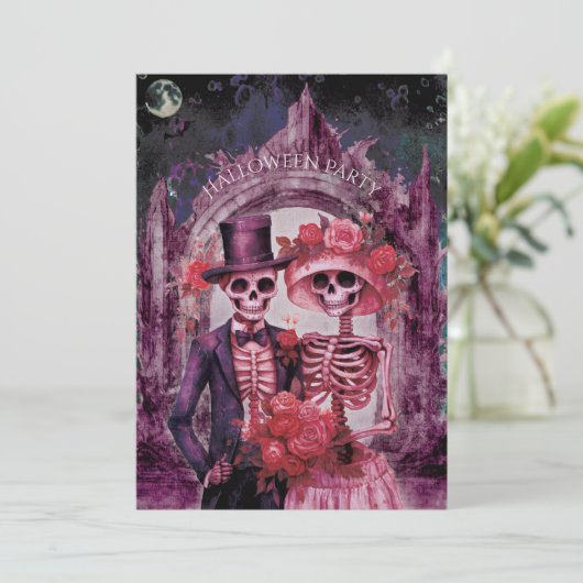 骨格不気味ハローウィンパーティ 招待状 (スタンド正面)