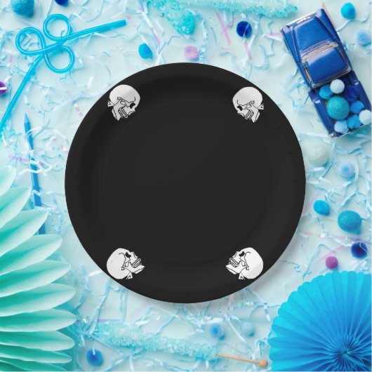 骨格怒ハローウィンパーティ紙プレート ペーパープレート (パーティー)