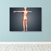 骨格系を有する女性体の背面図 キャンバスプリント (インサイチュ (ウッドフロア))