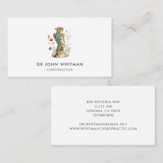 骨格脊椎医師カイロプラクター 名刺 (正面/裏面)