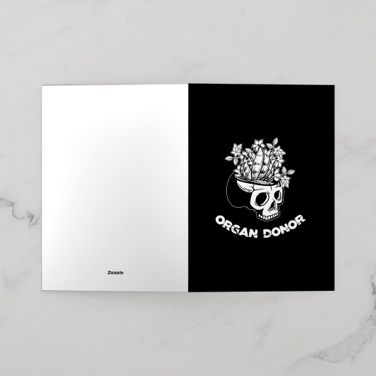 骨格花の生存者とファイターギフト 箔グリーティングカード (外側レイダウン)