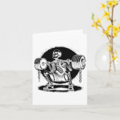 骨格重量挙げ重量挙げボディビル カード (黄色い花)