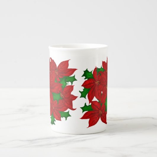 骨灰磁器のクリスマスのマグ ボーンチャイナマグカップ (正面)