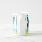 骨灰磁器のマグの猫の鳴き声の恐怖猫明るいハロウィン ボーンチャイナマグカップ (裏面)