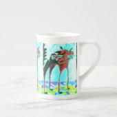 骨灰磁器のマグの猫の鳴き声の恐怖猫明るいハロウィン ボーンチャイナマグカップ (右)