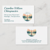 骨病患者カイロプラクター理学療法士水彩色 名刺 (正面/裏面)