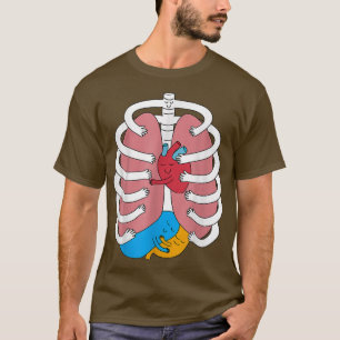 骨組おもしろい器官抱き解剖学ハガーコスム Tシャツ