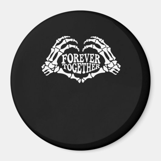 骨組みの手で作られたハートを一緒にクラシックする マグネット (正面)