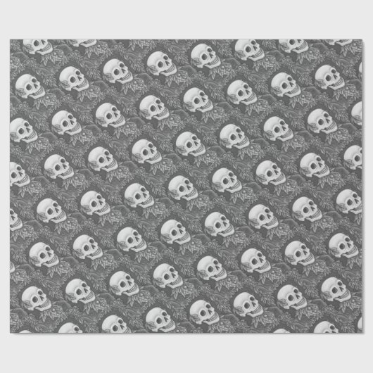 骨組みゴシック性紳士スカル包装紙 ラッピングペーパー (フラット)