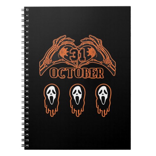 骨組みハロウィンクラシック用ハンド ノートブック (正面)